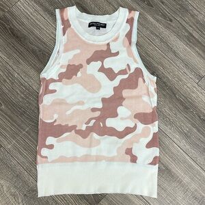 Central Park West Sleevless Camo Top